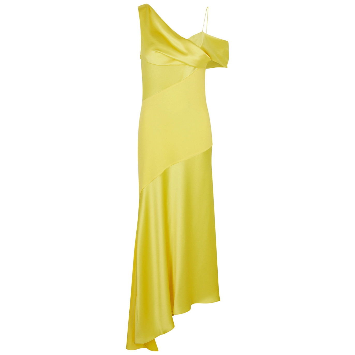 Loewe Draped One-shoulder Satin Dress - Yellow - 10 | Harvey Nichols (Global)