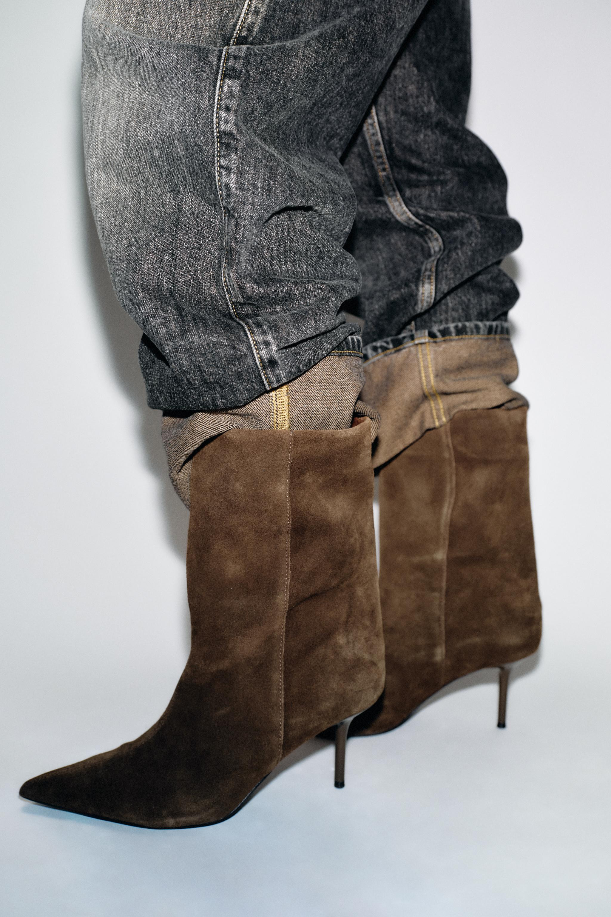 LEDER-ABSATZSTIEFELETTE | Zara DE