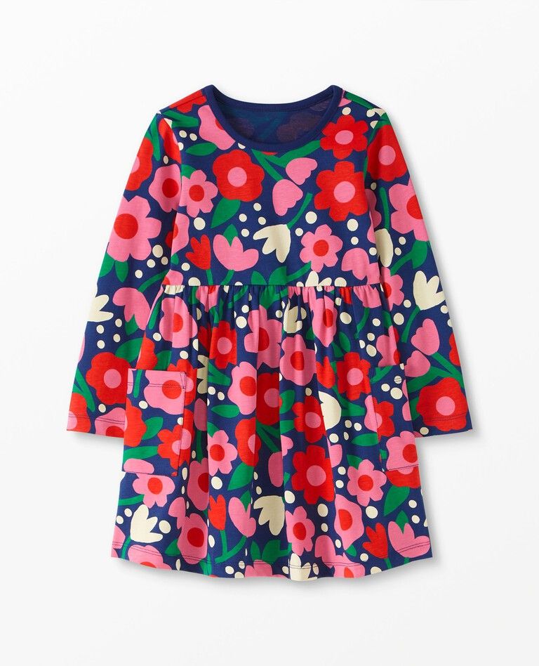 Long Sleeve Print Pocket Dress | Hanna Andersson