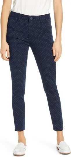Ab-Solution Dot Print Cotton Blend Ankle Pants | Nordstrom