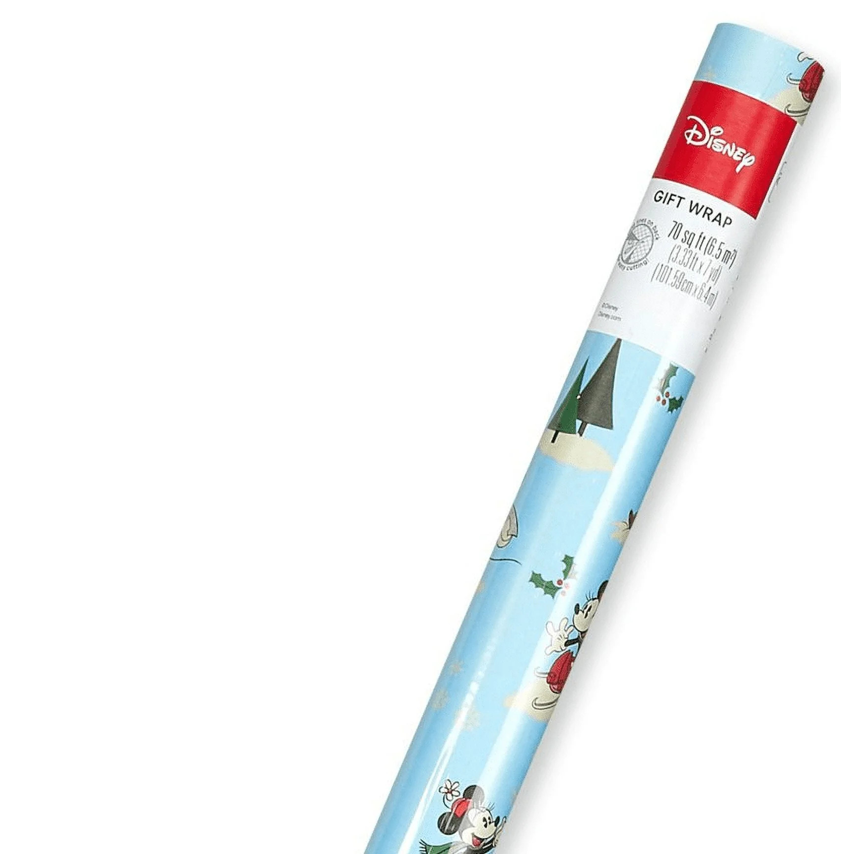 Disney Mickey Mouse and Minnie Mouse Light Blue Holiday Wrapping Paper 40 in. (70 sq. ft.) | Walmart (US)