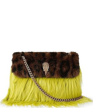 Kurt Geiger London Mini Kensington Animal Print Faux Fur Crossbody Bag - Green Multi | Dillard's