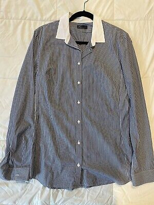 Women’s Gap Striped Shirt With White Contrast Collar - Size 8 Tall  | eBay | eBay US
