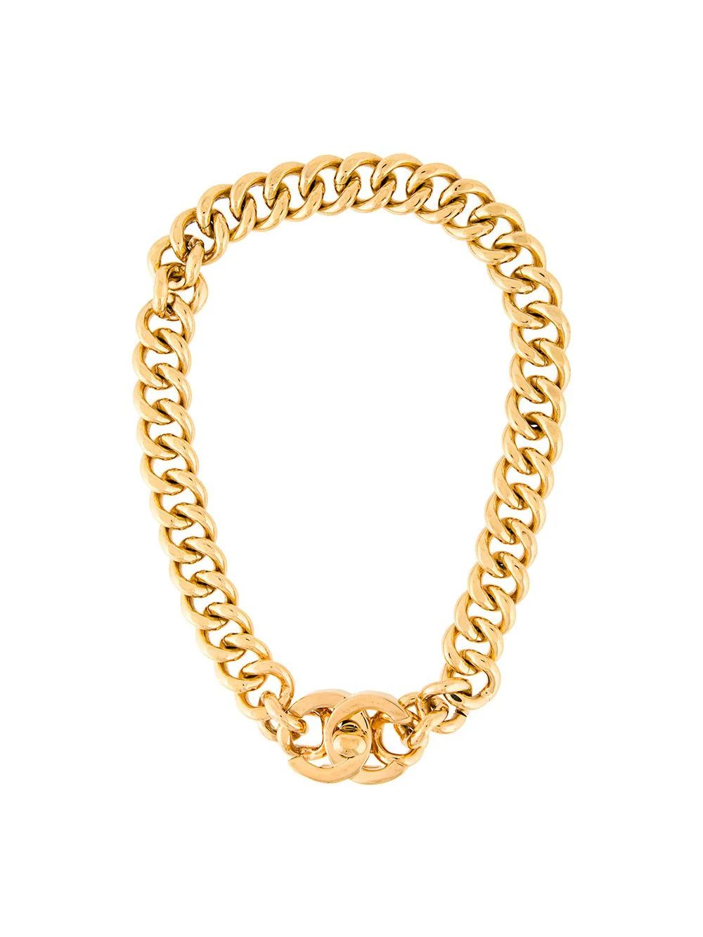 Chanel Vintage CC turnlock choker necklace - Metallic | FarFetch Global