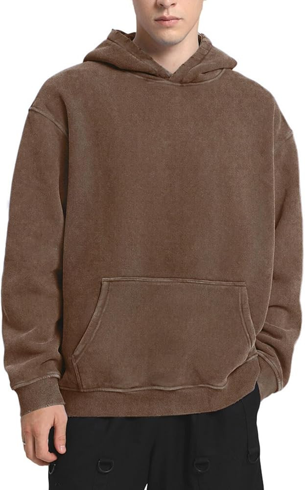 FAIABLE Mens Hoodies Oversized Unisex Acid Wash Hoodie Heavyweight Fleece Vintage Cotton Sweatshi... | Amazon (US)