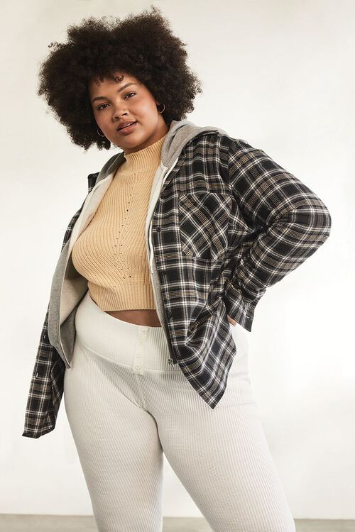 Plus Size Dual-Pocket Flannel Plaid Shirt | Forever 21 (US)