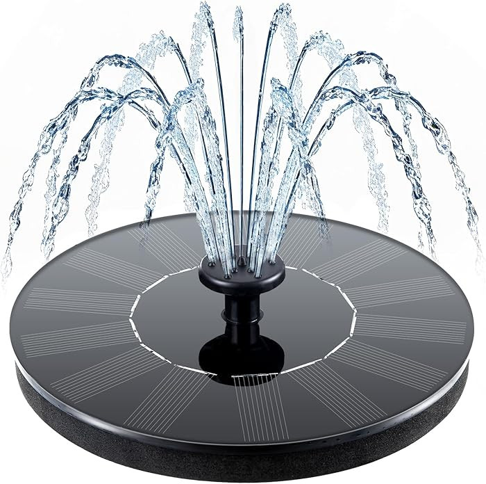 Mademax Solar Bird Bath Fountains, Upgrade 1.4W Solar Fountain Pump with 6 Nozzles, Free Standing... | Amazon (US)