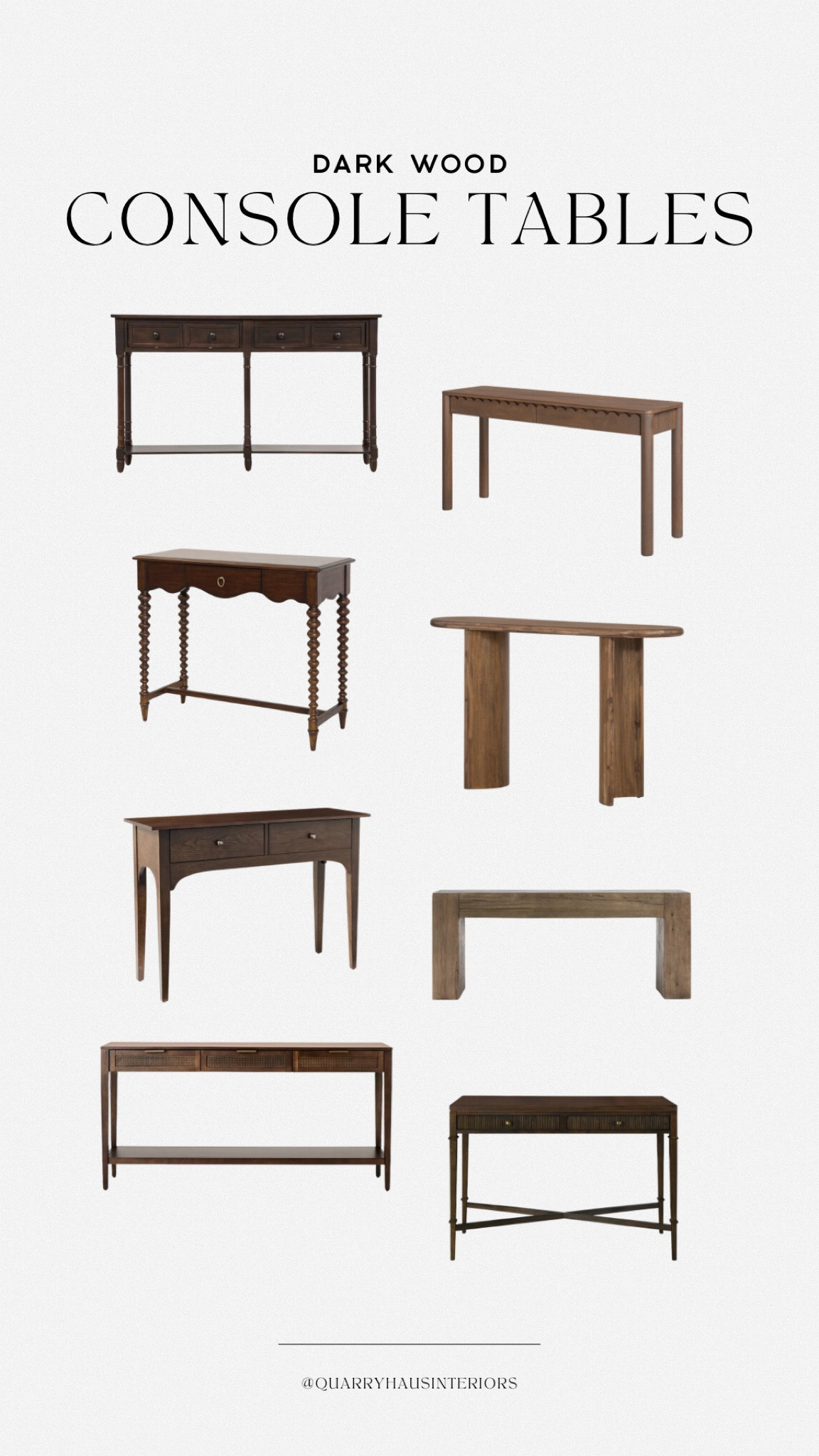 Dark wood stained console and entryway tables 🤎 including budget friendly finds starting at $240!

#LTKHome