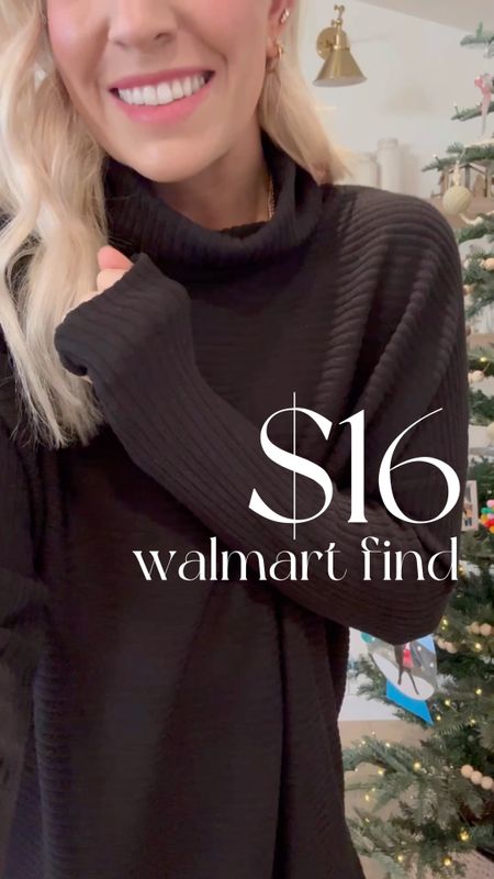$16 Walmart Find! These ribbed tunics are perfect, they have an oversized fit and are perfect with leggings. I’m wearing a medium. Comes in several colors! 

#LTKstyletip #LTKfindsunder50 #LTKHoliday