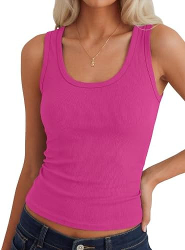 ANRABESS Womens Sleeveless Scoop Neck Tank Tops 2026 Summer Casual Basic Slim Fit Ribbed Knit Rac... | Amazon (US)