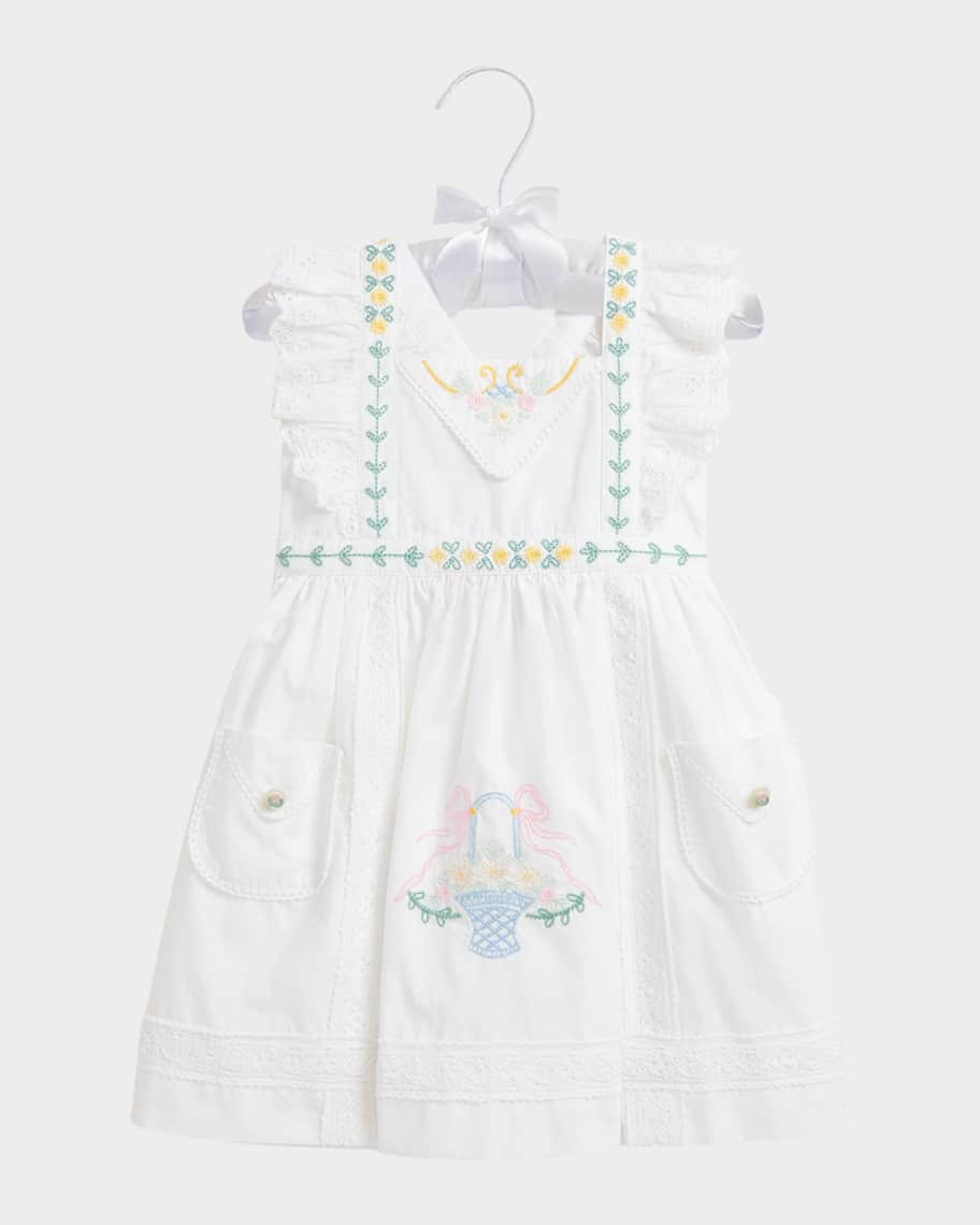 Ralph Lauren Childrenswear Girl's Eyelet Embroidered Floral Dress, Size 9M-24M | Neiman Marcus