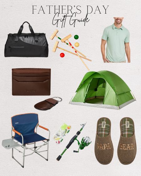 Father’s Day Gift Guide 🎉 

Target finds, camping tent, Father’s Day Gift Guide, men’s card case, Rad dad journal, men’s polo, duffle bag, papa bear slippers 