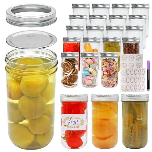 Mason Jars 12 oz, Glass Jars with Airtight Lid,Canning Jars with Regular Lids and Bands 24 PACK, Ideal for Jam, Honey, Wedding Favors, Shower Favors, DIY Spice Jars | Amazon (US)