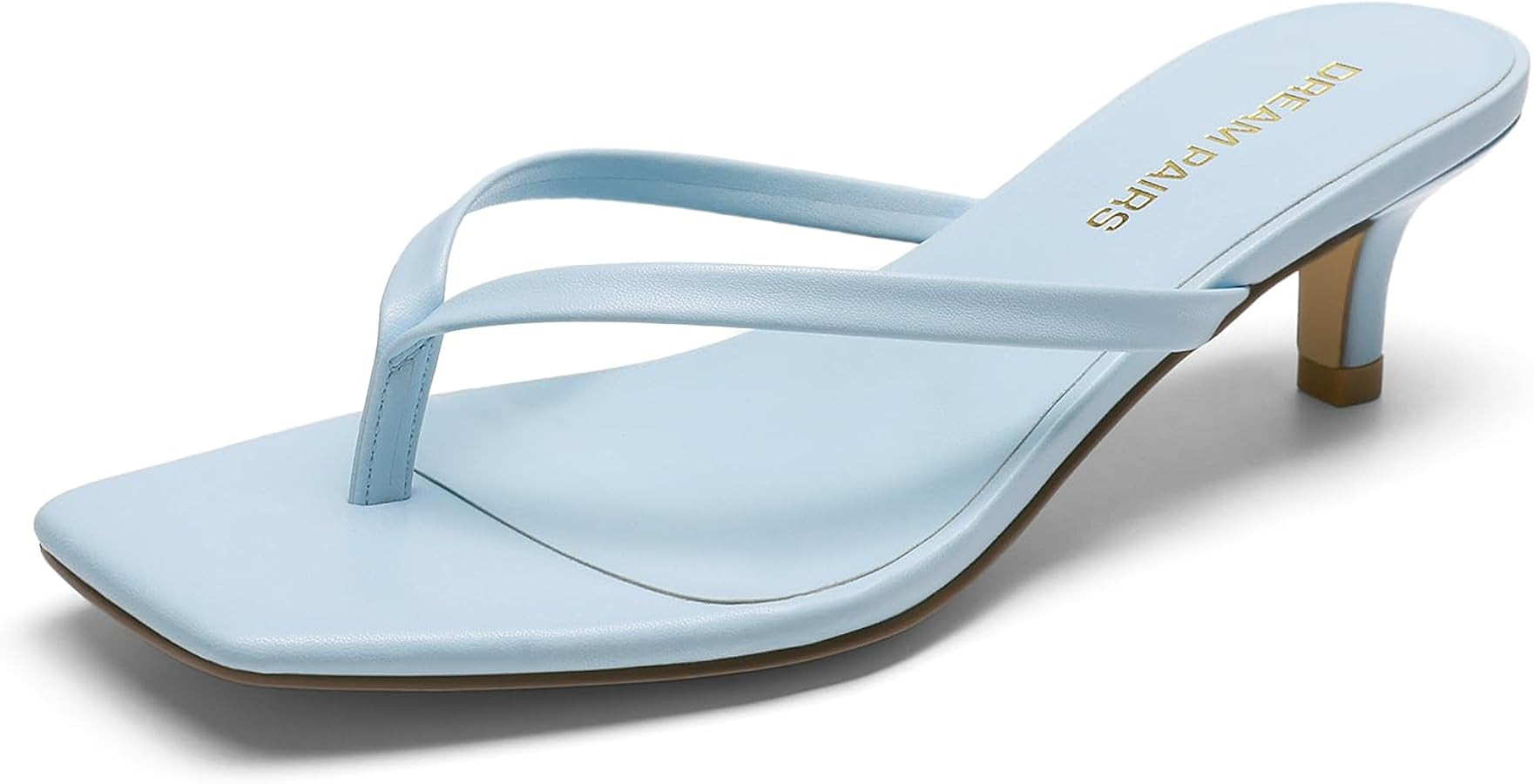 DREAM PAIRS Kitten Heels for Women Flip Flop Low Heels Square Open Toe Sandals Thong 1.97 Inch He... | Amazon (US)