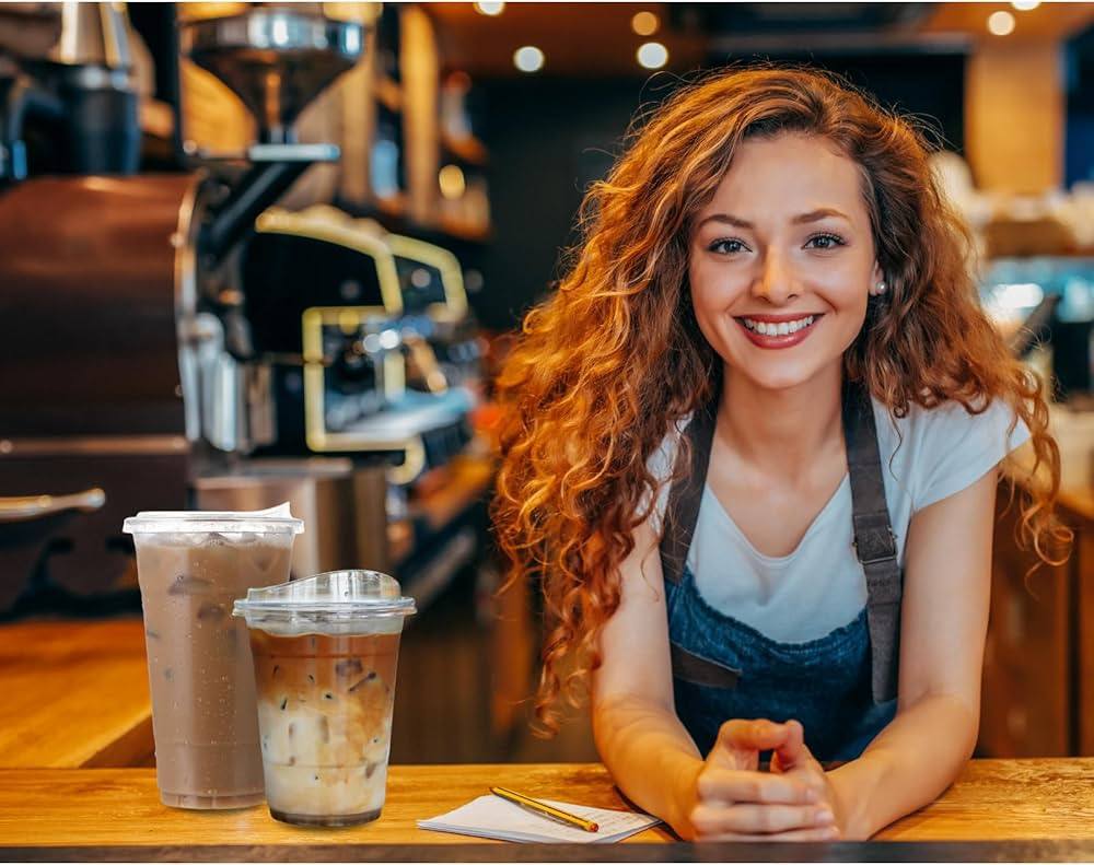 16 oz Clear Plastic Cups with Strawless-Sip-Lids, 25 Sets Disposable Cup Plastic Iced Coffee Cups... | Amazon (US)