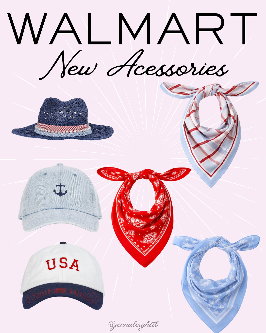 Fun new red, white, and blue accessories from Walmart. Loving these hats and bandanas for an easy summer look. 

 #LTKootd #LTKSeasonal #LTKMidsize