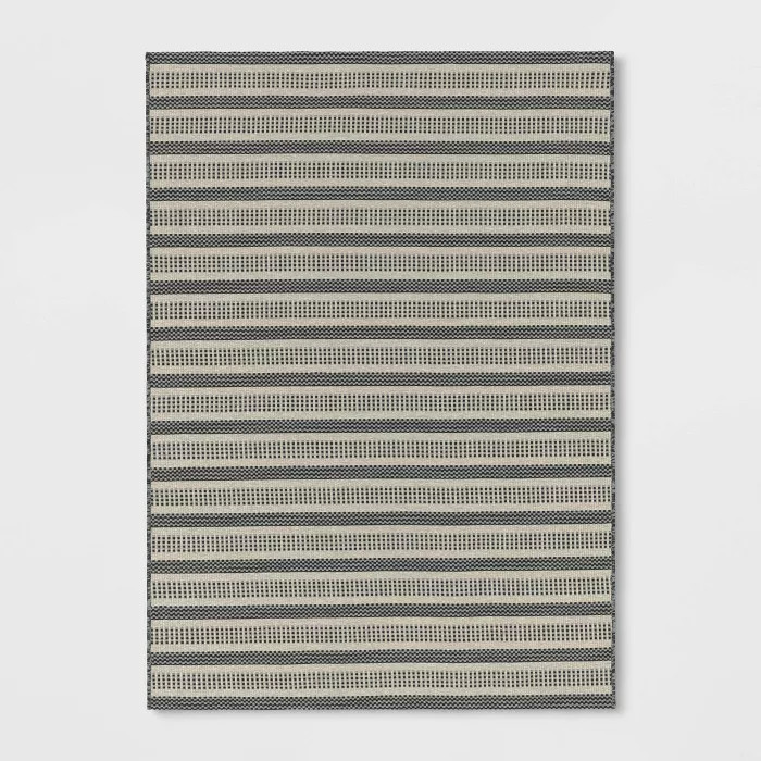 Powerloom Stripe Outdoor Rug Sage/Charcoal Gray - Threshold™ designed with Studio McGee | Target