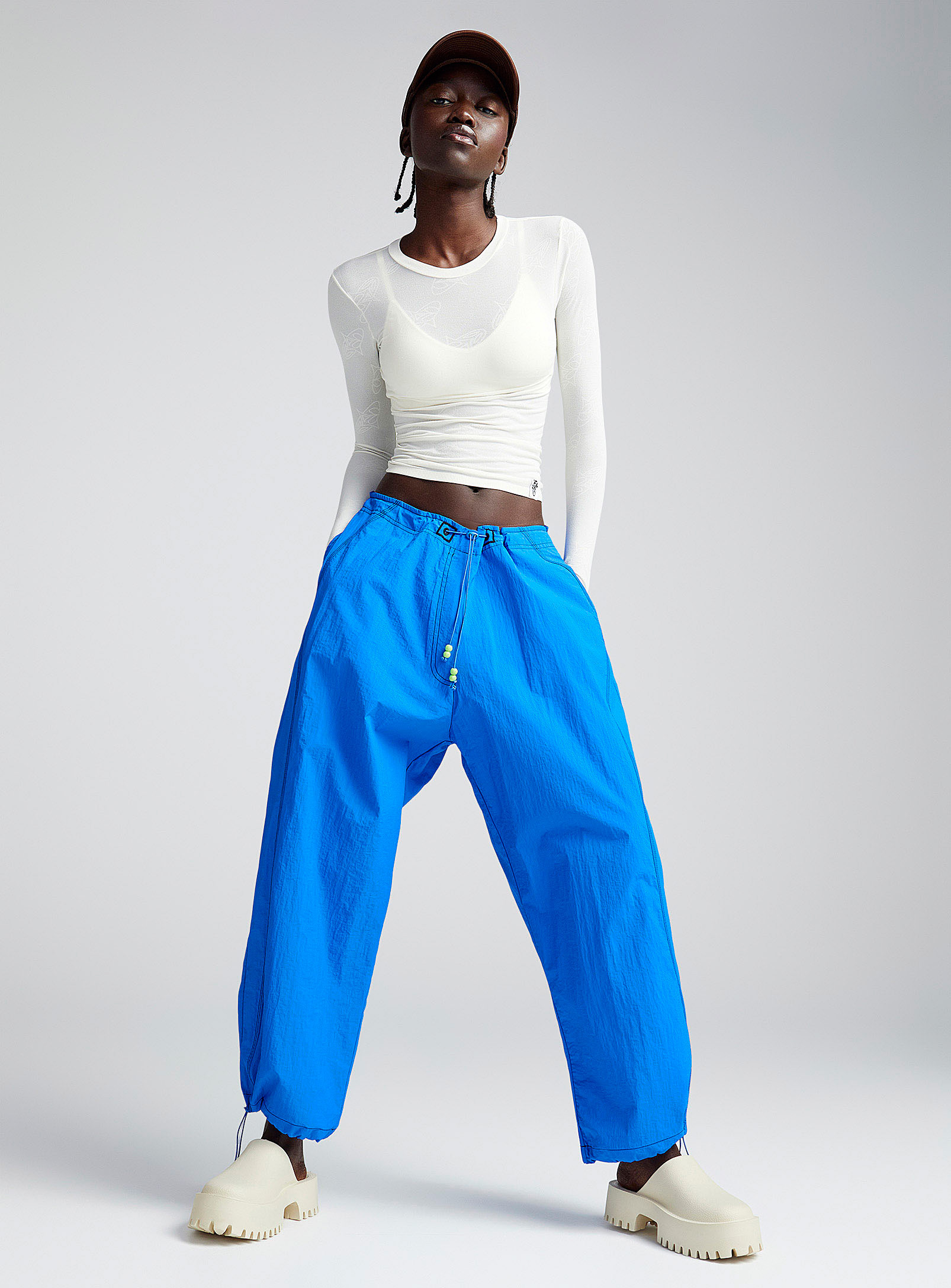 Basic Pleasure Mode - Pop colour parachute pant (Women, Blue, 10) | Simons