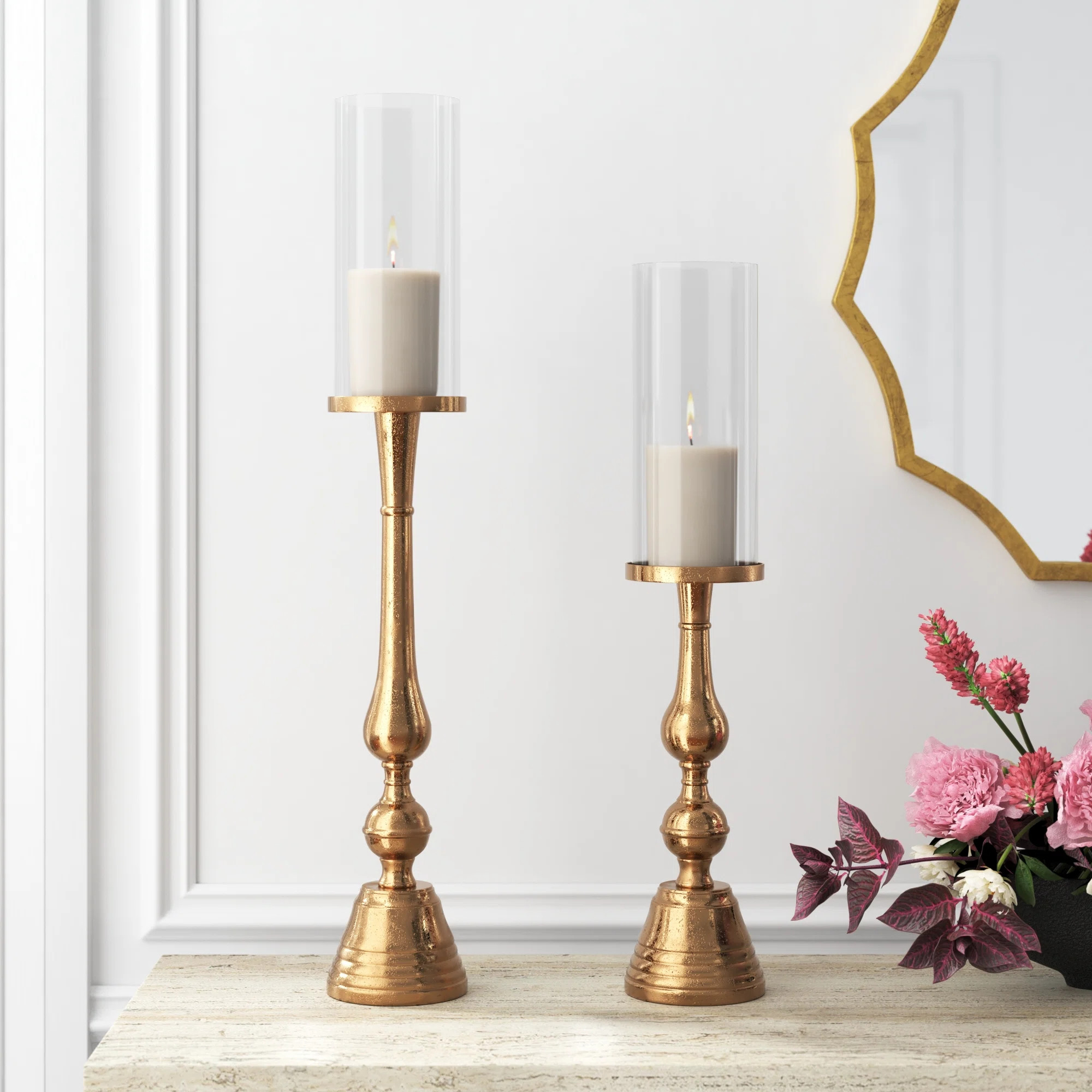 32.00'' H Aluminum Tabletop Hurricane | Wayfair North America