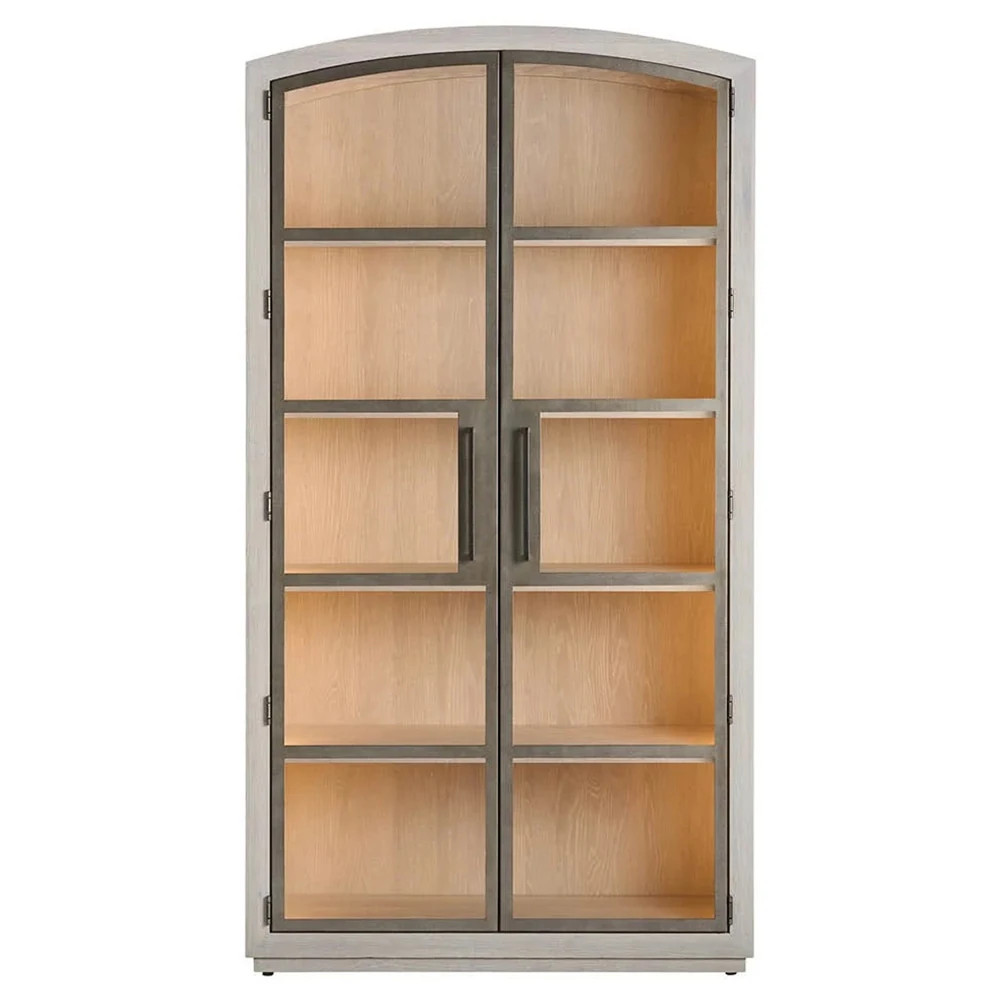 Judy Modern Classic White Oak Display Cabinet | Kathy Kuo Home