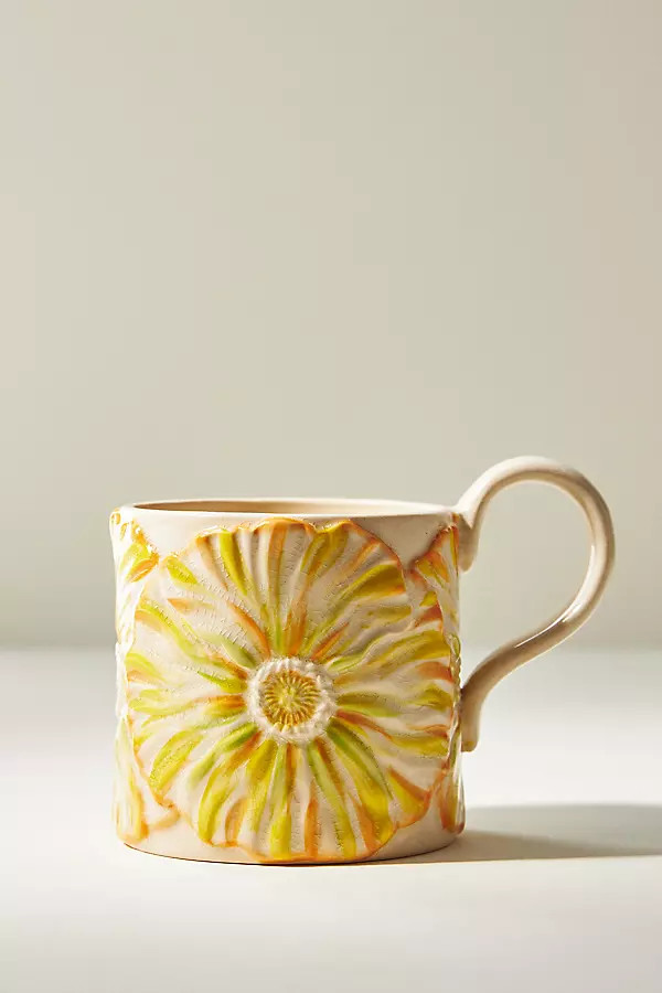 Lilypad Floral Mug By Anthropologie in Assorted Size MUG/CUP | Anthropologie (US)