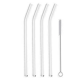 Hummingbird Glass Straws Clear Bent 9" x 9.5 mm Made With Pride In The USA - Perfect Reusable Straw  | Amazon (US)