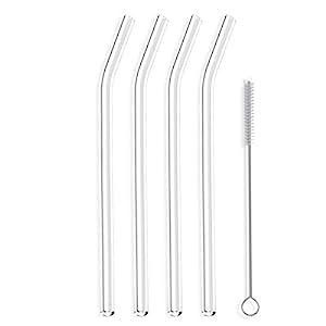 Hummingbird Glass Straws Clear Bent 9" x 9.5 mm Made With Pride In The USA - Perfect Reusable Straw  | Amazon (US)