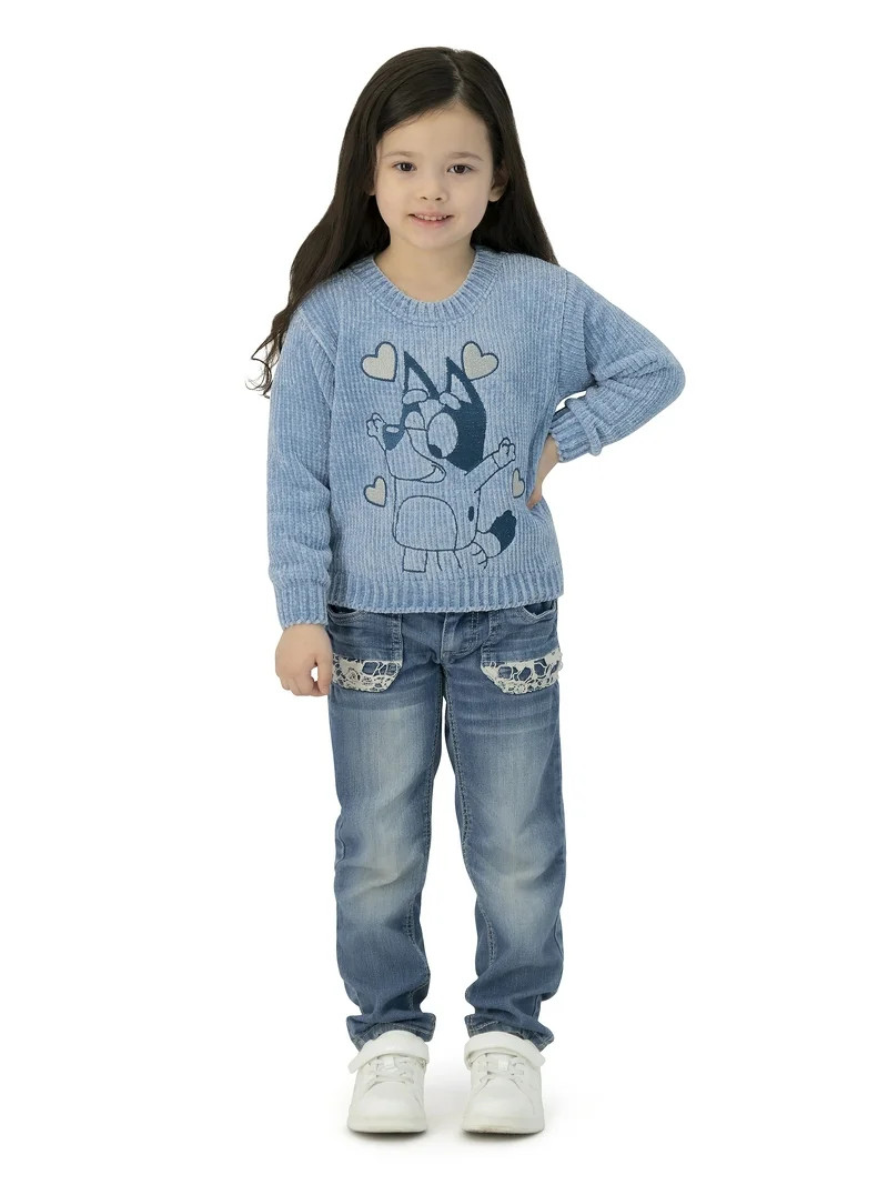 Bluey Toddler Girls Chenille Sweater, Sizes 12 Months - 5T | Walmart (US)
