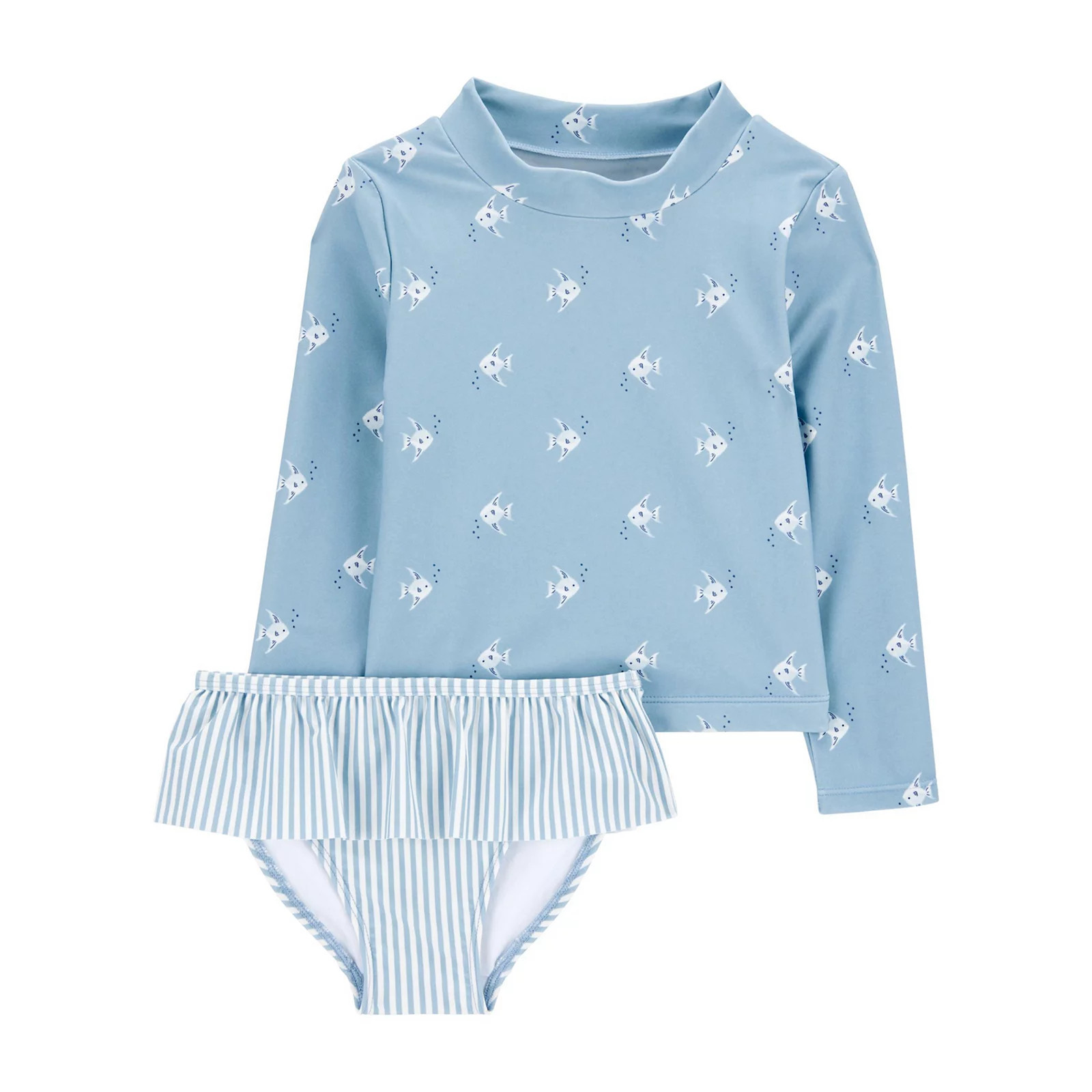 Baby & Toddler Girl Carter's 2-pc. Fish Print Rashguard Swim Set, Toddler Girl's, Size: 6 Months, Blue Fish | Kohl's