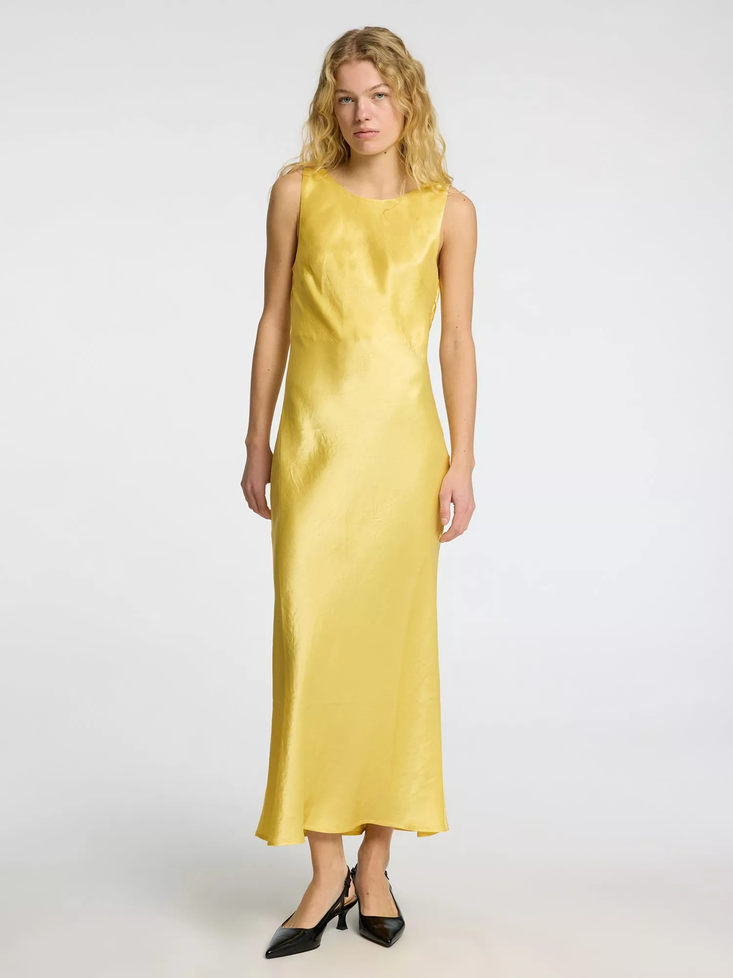 SELECTED FEMMESelene Satin Cowl Back Maxi Slip Dress, Sundress, 36 | John Lewis (UK)