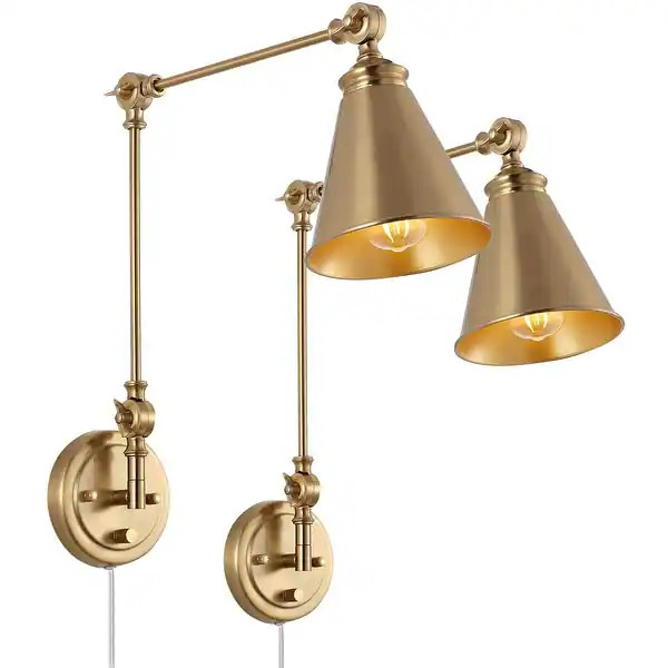 WINGBO Industrial Swing Arm Wall Sconce with Metal Shade,2-Pack... - Bed Bath & Beyond - 35829047 | Bed Bath & Beyond