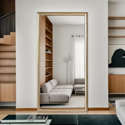 KTMBDW Full Length Mirror 70"x32" Wood Frame Floor Large Mirror for Living Room, Bedroom Hanging or Leaning Wall-Mounted, Natural | Target