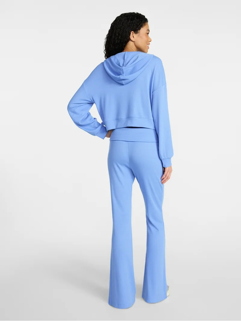 No Boundaries Star Hoodie and Foldover Flare Pants Set, 2-Piece, Women's XXS-XXL | Walmart (US)