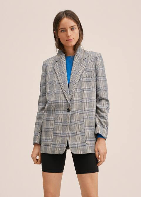 Check wool blazer | MANGO (US)