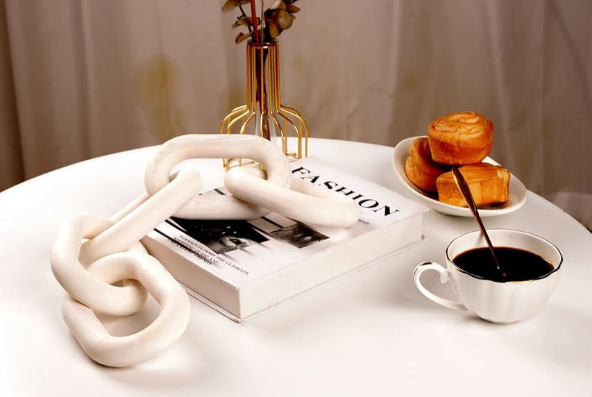 Creative Co-Op Mango Wood Chain Décor, Whitewashed Decor, Natural | Amazon (US)