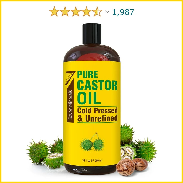 Cold Pressed Castor Oil - Big 32 fl oz Bottle - Unrefined & Hexane Free - 100% Pure Castor Oil by... | Walmart (US)