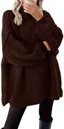 BTFBM Sweaters for Women Fall 2026 Long Sleeve Mock Neck Cable Knit Oversized Sweater Pullover To... | Amazon (US)