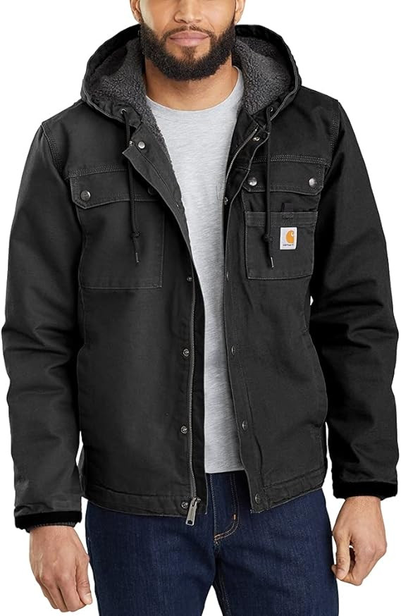 Carhartt Men's Relaxed Fit Washed Duck Sherpa-Lined Utility Jacket | Amazon (US)