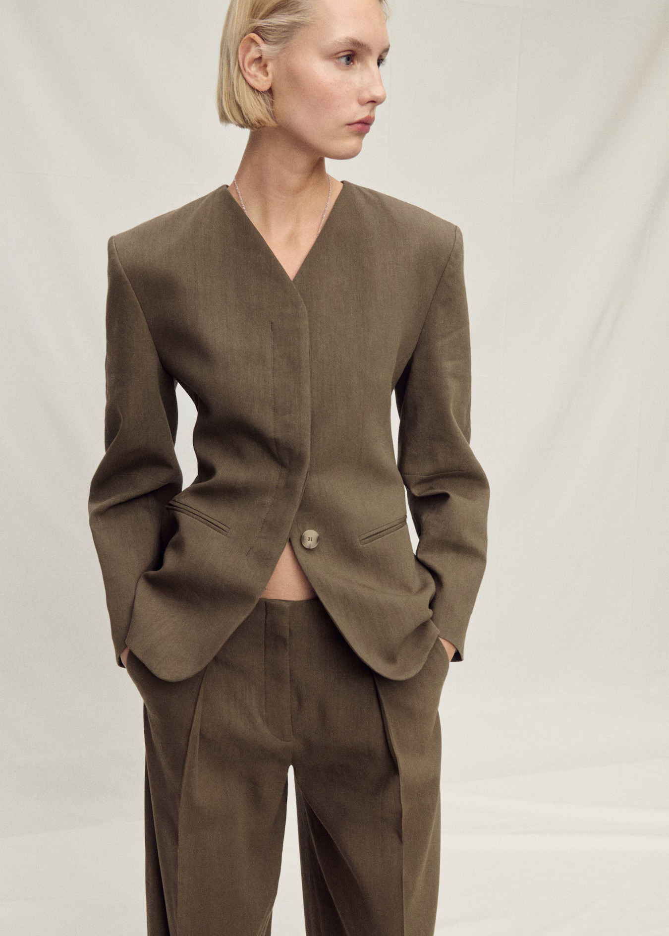 Seamless linen suit jacket - Women | MANGO USA | Mango (US/MX/AU)