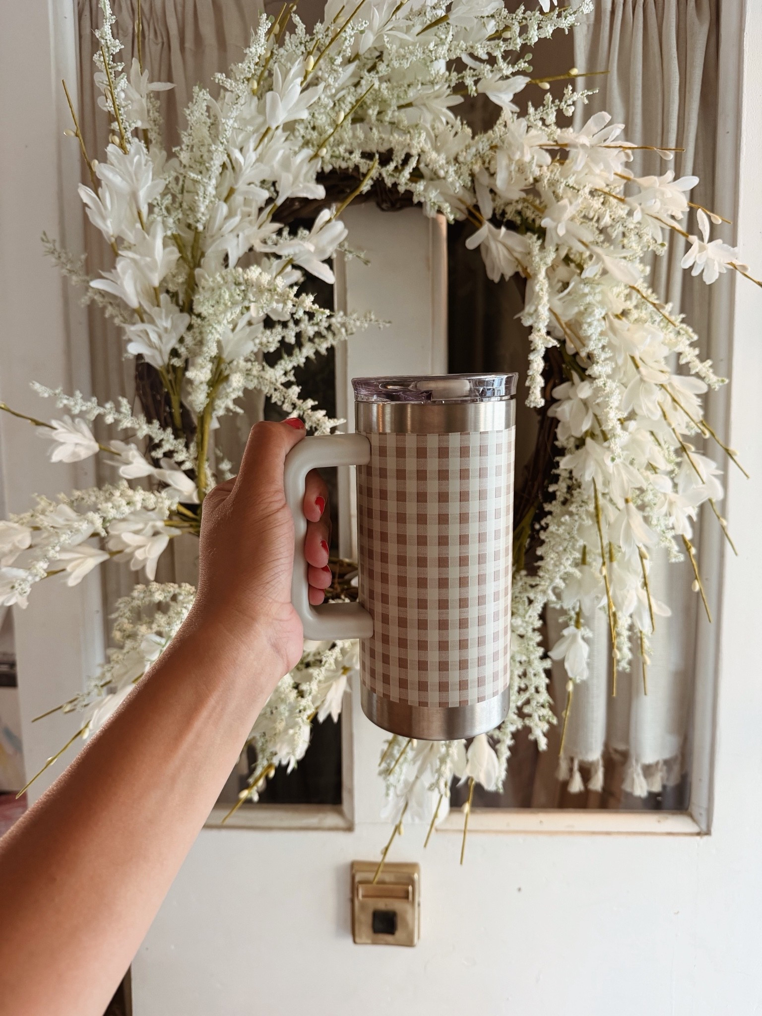 new gingham coffee mug from Target 🎯🤍

#LTKTravel #LTKSeasonal #LTKmomlife