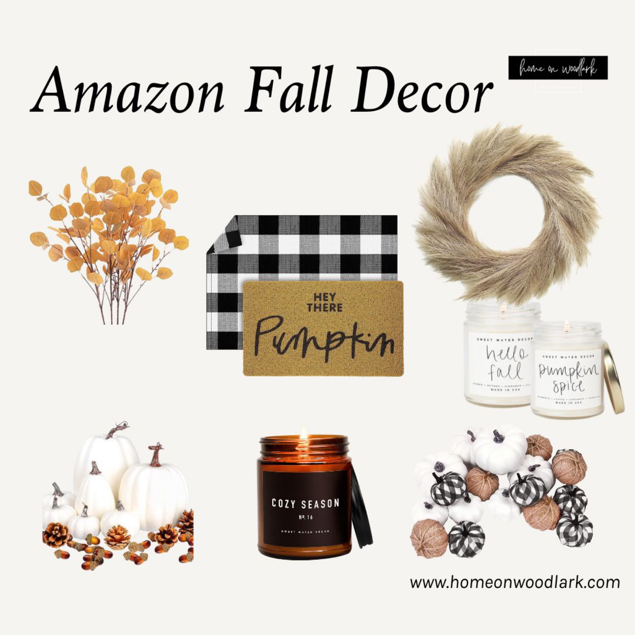 Amazon has some of the best prices for fall decor.  The fall wreath is so pretty!  

Pumpkins, candles, fall stems and doormat.  

#LTKSeasonal #LTKxPrime #LTKhome