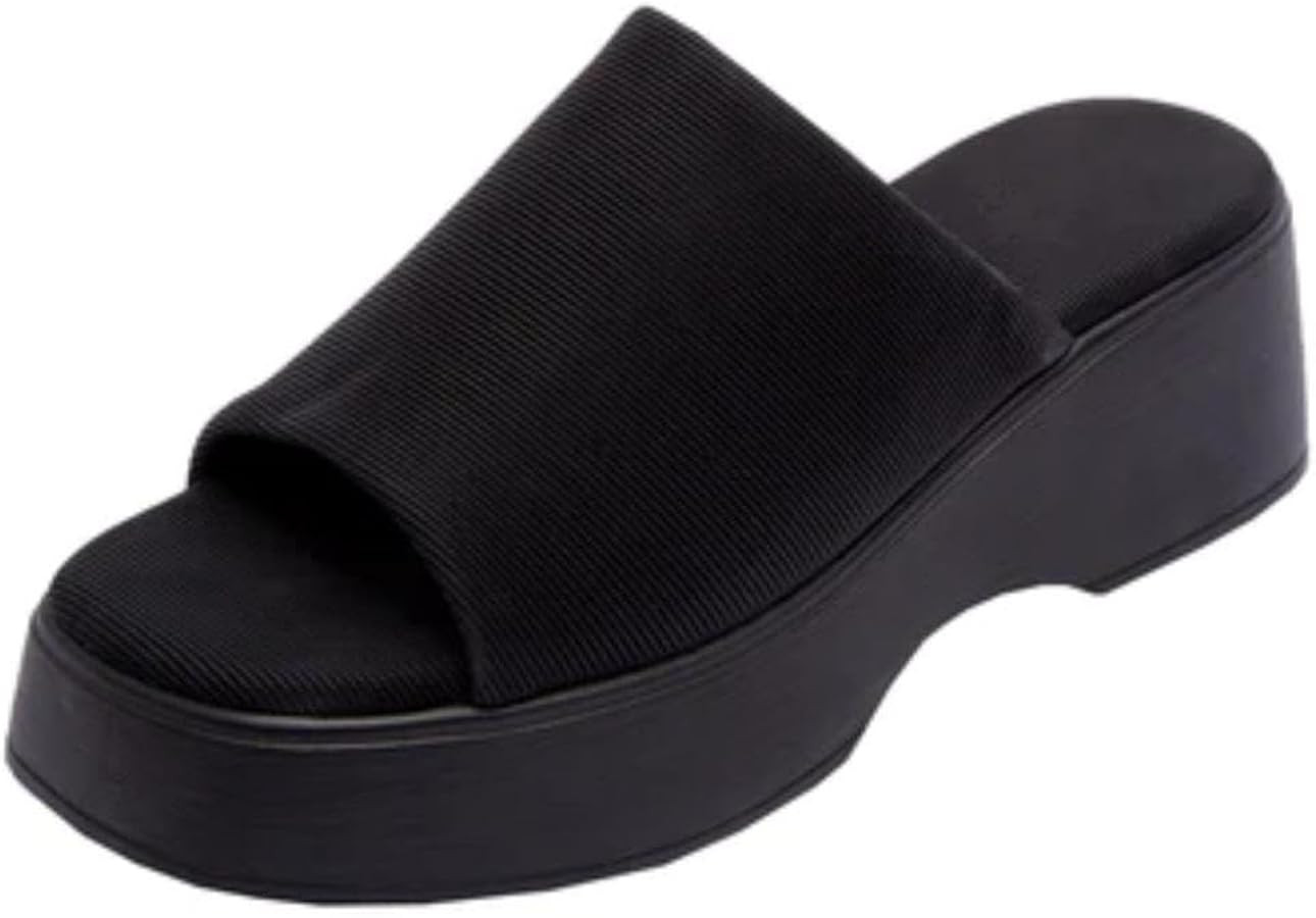 TruFox Women's Platform Sandals Wedge Slides Open Toe Comfort Padded Band Slip On | Amazon (US)