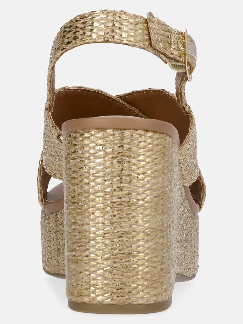 Time and Tru Women's Crossband Wedge Sandal | Walmart (US)