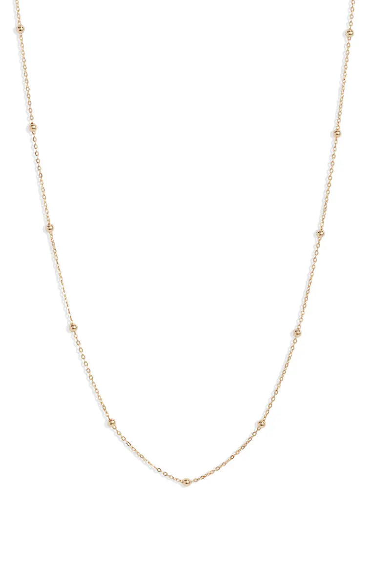 14K Gold Ball Bead Chain Necklace | Nordstrom