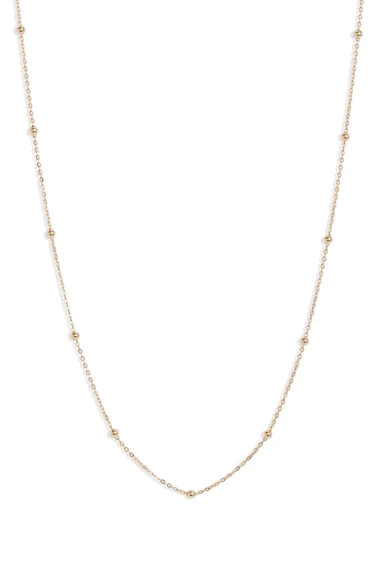 14K Gold Ball Bead Chain Necklace | Nordstrom