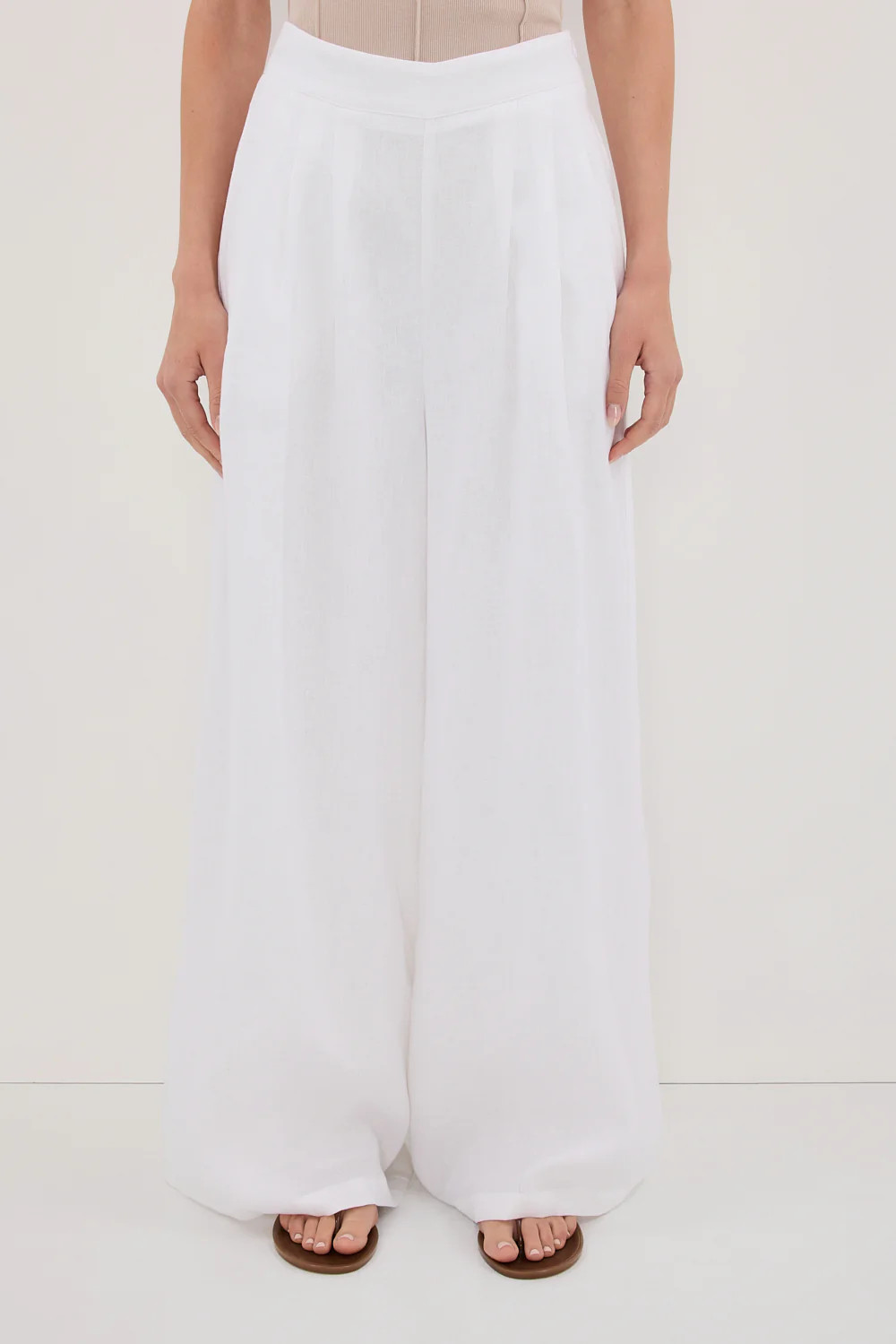 CODY WHITE WIDE LINEN PANT | DISSH