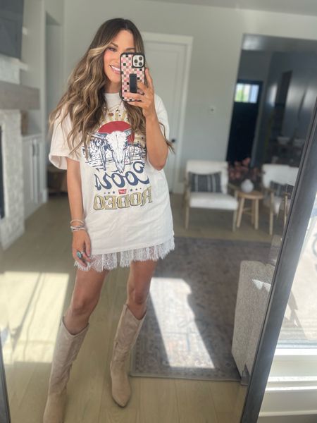 Country concert outfit 
Wearing a l/xl in this tee!
Medium in the slip 

#LTKFindsUnder50 #LTKStyleTip