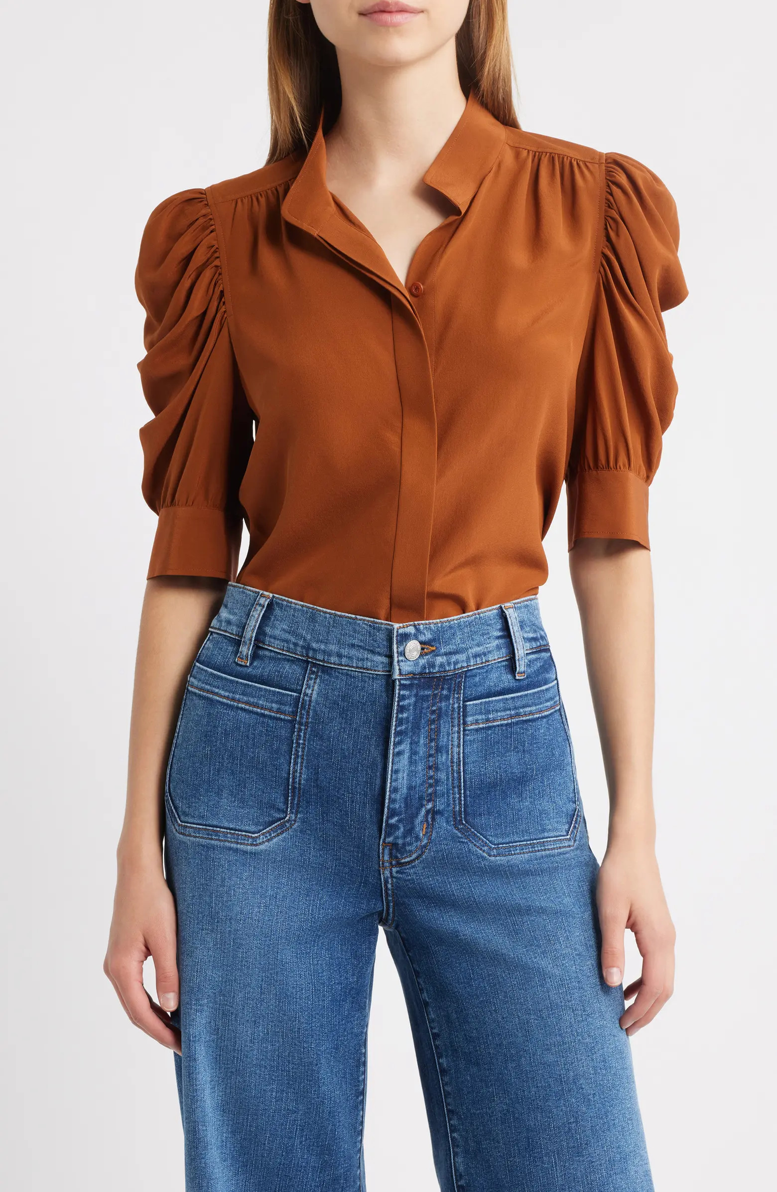Gillian Silk Button-Up Shirt | Nordstrom