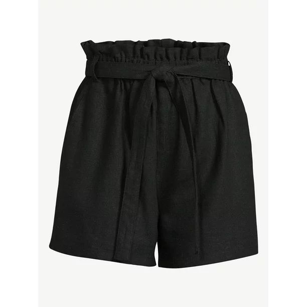 Scoop Women's Linen-Blend Paperbag Shorts | Walmart (US)