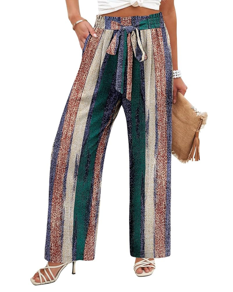 Angerella Womens Wide Leg Pants High Elastic Waist Adjustable Knot Casual Flowy Trousers Business... | Amazon (US)